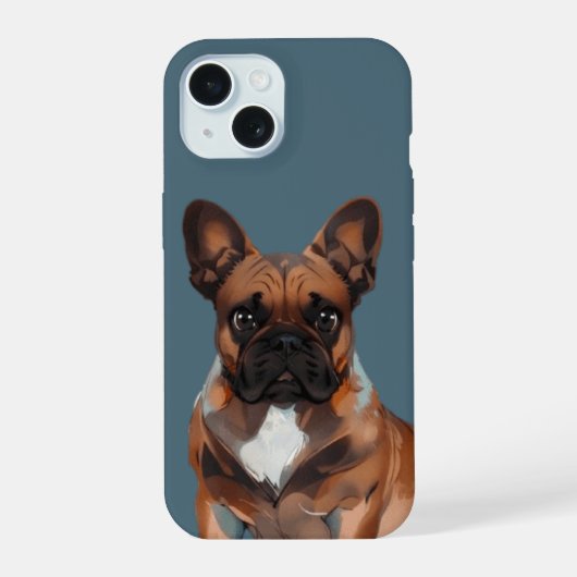 Französische Bulldogge Cartoon French Bulldog iPhone 15 Hülle (Rückseite)
