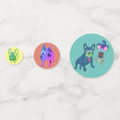 Französische Bulldogge Cartoon French Bulldog Konfetti (Vorderseiten)