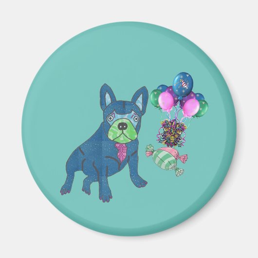 Französische Bulldogge Cartoon French Bulldog Magnet (Vorne)