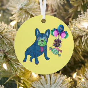 Französische Bulldogge Cartoon French Bulldog Ornament Aus Metall