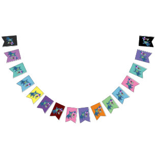 Französische Bulldogge Cartoon French Bulldog Wimpelkette