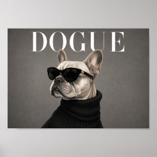 Französische Bulldogge Chic Mode Hund Kunst Druck Poster