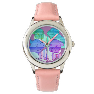 Französische Bulldogge Comic Neon French Bulldog Armbanduhr
