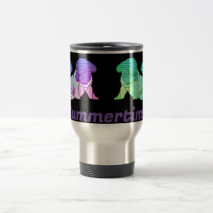 Französische Bulldogge Comic Neon French Bulldog Reisebecher