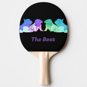 Französische Bulldogge Comic Neon French Bulldog Tischtennis Schläger