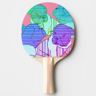 Französische Bulldogge Comic Neon French Bulldog Tischtennis Schläger