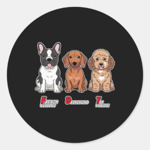 Französische Bulldogge Dachshund Toy Poodle Lustig Runder Aufkleber