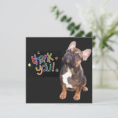 Französische Bulldogge Danke Einladung (Stehend Vorderseite)