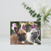 Französische Bulldogge Danke French Bulldog  Postkarte (Stehend Vorderseite)