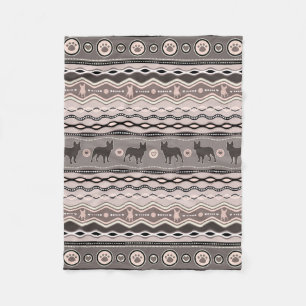 Französische Bulldogge - dekoratives Muster in den Fleecedecke