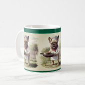 französische Bulldogge der Grillmeister Kaffeetasse (Vorderseite Links)