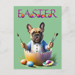 Französische Bulldogge Ei Ostern Französische Bull Feiertagspostkarte