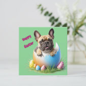 Französische Bulldogge Ei Ostern French Bulldog Einladung (Stehend Vorderseite)
