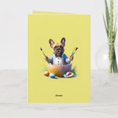 Französische Bulldogge Ei Ostern French Bulldog Karte (Rückseite)