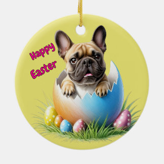 Französische Bulldogge Ei Ostern French Bulldog Keramik Ornament