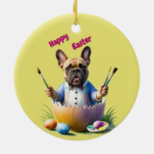 Französische Bulldogge Ei Ostern French Bulldog Keramik Ornament
