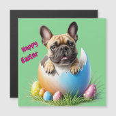 Französische Bulldogge Ei Ostern French Bulldog Magnetkarte (Vorne/Hinten)