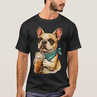 Französische Bulldogge Eisgekühlter Kaffee Fancy P T-Shirt