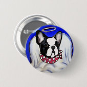 Französische Bulldogge Engel Button (Vorne & Hinten)