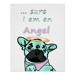 Französische Bulldogge Engel French Bulldog Poster