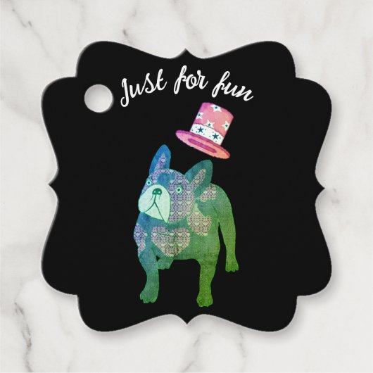 Französische Bulldogge Engel Geschenkanhänger (Vorderseite)