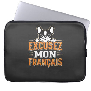 Französische Bulldogge Excusez Mon Franais Design Laptopschutzhülle
