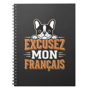 Französische Bulldogge Excusez Mon Franais Design Notizblock