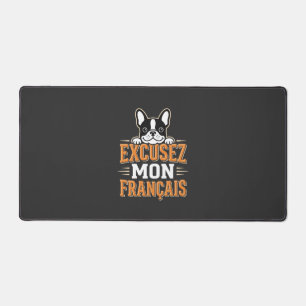 Französische Bulldogge Excusez Mon Franais Design Schreibtischunterlage