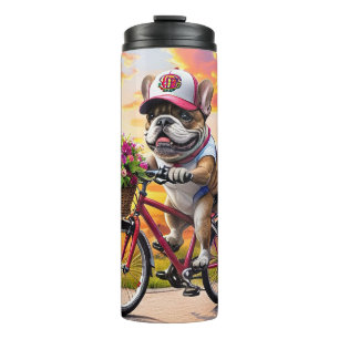 Französische Bulldogge Fahrrad French Bulldog Thermosbecher