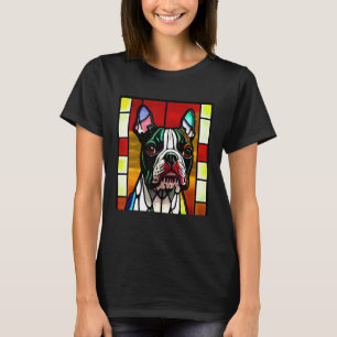 Französische Bulldogge - Farbige Buntglas-Pop-Art_ T-Shirt