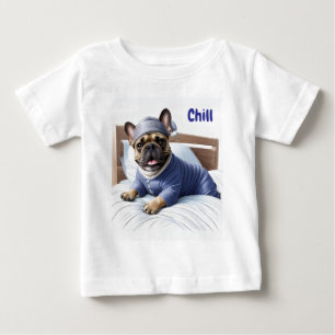 Französische Bulldogge Festival Sleep Day Bulldog Baby T-shirt