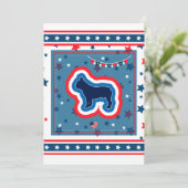 Französische Bulldogge Feuerwerke 4. Juli GRILLEN  Einladung (Stehend Vorderseite)