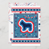 Französische Bulldogge Feuerwerke 4. Juli GRILLEN Einladung (Vorne/Hinten)