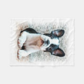 Französische Bulldogge Fleecedecke (Vorderseite (Horizontal))