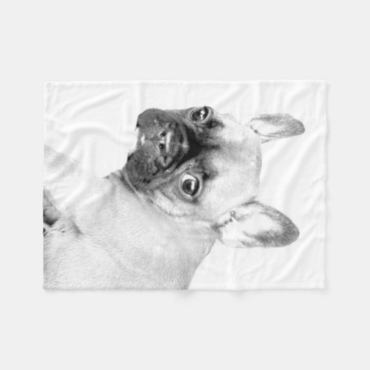 Französische Bulldogge Fleecedecke (Vorderseite (Horizontal))