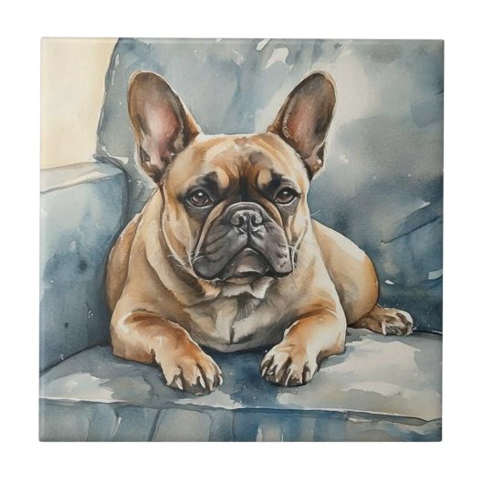 Französische Bulldogge Fliese (Vorderseite)