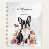 Französische Bulldogge Floral Planer (Vorderseite)
