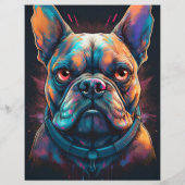 Französische Bulldogge Flyer Lila (Rückseite)