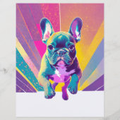 Französische Bulldogge Flyer Lila (Rückseite)
