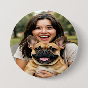 Französische Bulldogge Foto Personalisieren Button