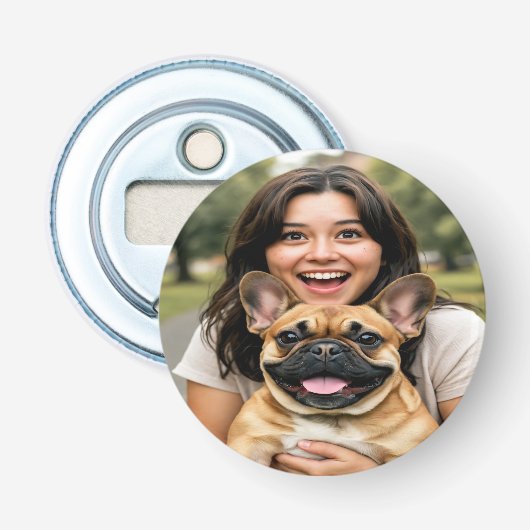 Französische Bulldogge Foto Personalisieren Flaschenöffner (Vorderseite)