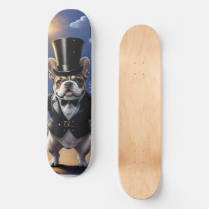Französische Bulldogge French Bulldog Blumenstrauß Skateboard