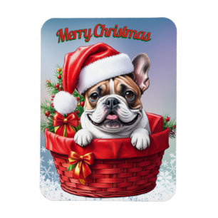 Französische Bulldogge French Bulldog im Korb Magnet