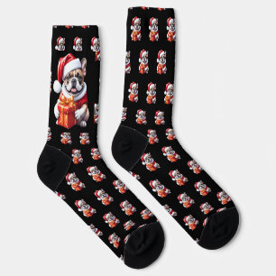 Französische Bulldogge French Bulldog im Korb Socken