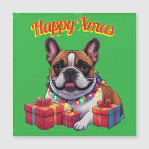 Französische Bulldogge French Bulldog Lichterkette Magnetkarte
