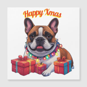 Französische Bulldogge French Bulldog Lichterkette Magnetkarte