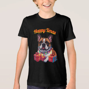 Französische Bulldogge French Bulldog Lichterkette Tri-Blend Shirt