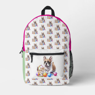 Französische Bulldogge French Bulldog mit Katze Bedruckter Rucksack