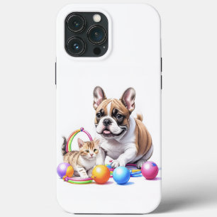 Französische Bulldogge French Bulldog mit Katze Case-Mate iPhone Hülle
