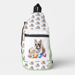 Französische Bulldogge French Bulldog mit Katze Crossbody Bag